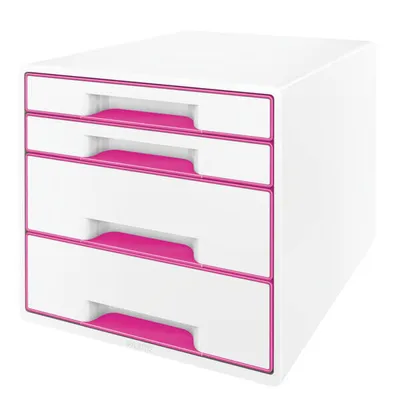 Pojemnik z szufladami 287x363x270mm LEITZ wow cube 52132023 różowy 4 szuflady