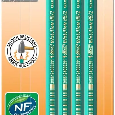 Ołówek ostrzony bezdrzewny BIC evolution original 650 hb 8902764 hb blister 4szt