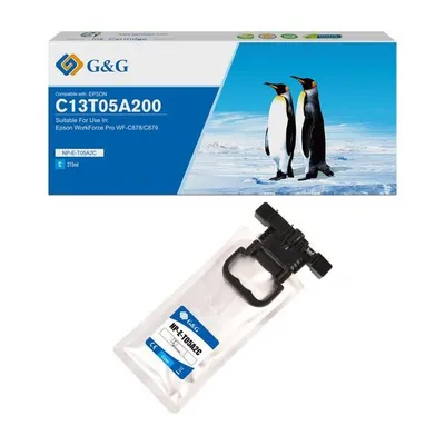 G&g kompatybilny ink / tusz z c13t05a200, cyan, 20000s, np-e-t05a2c-a, dla epson wf-c87xr
