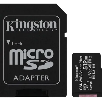 Kingston karta pamięci microsd 512gb canvas select plus 100/85mb/s