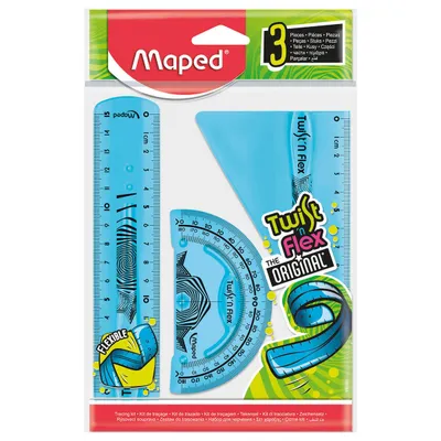 Zestaw MAPED twist ’n flex mini niełam. lin 15/ekier/kątom torebka