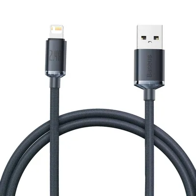 Kabel usb do lightning Baseus crystal shine, 2.4a, 1.2m (czarny)