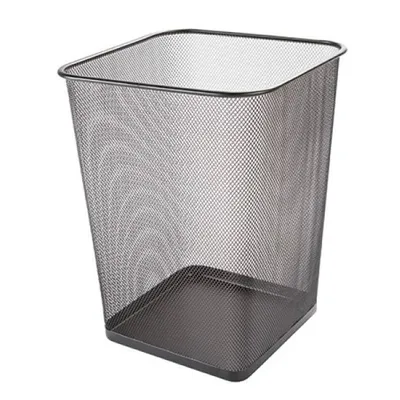 Kosz na śmieci 18l Q-Connect office set czarny metalowa siatka kwadratowy
