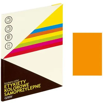 Etykiety samoprzylepne 210x297mm Grand 150-1066 pomarańczowe 25ark