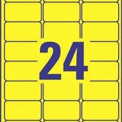 Etykiety samoprzylepne 63.5x33.9mm usuwalne l6035-20 żółte 20ark*24szt