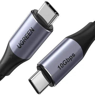 Kabel usb-c 3.1 gen.2 UGREEN us355, 5a, 100w, 4k, 10gbps, 1m (czarny)