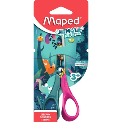 Nożyczki MAPED szkolne jungle fever vivo 12 cm blister kartonowy