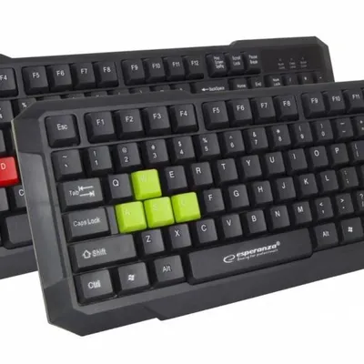 Esperanza klawiatura przewodowa dla graczy usb aspis czerwona