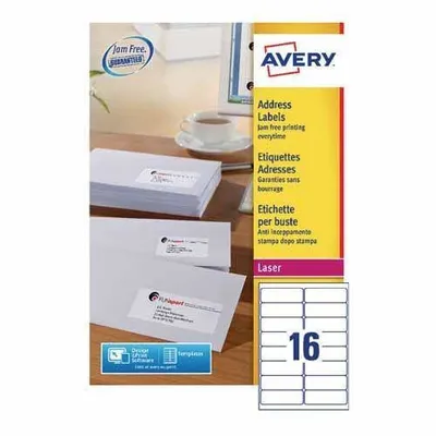 Etykiety samoprzylepne 99.1x33.9mm do adresowania l7162-100 białe 100ark*16szt
