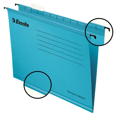 Teczka zawieszkowa a4 ESSELTE classic 90311 niebieska kartonowa 210g