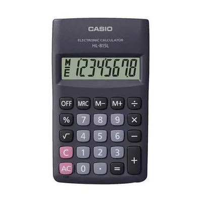 Kalkulator kieszonkowy 118x69,5x18mm Casio hl-815l-bk box bateria r6