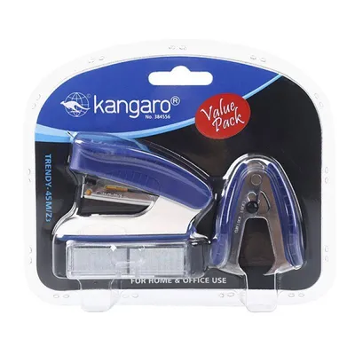 Zszywacz KANGARO trendy-45m/z3 + zszywki i rozszywacz mix kolorów 15 kart