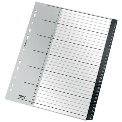 Przekładki 1-31 a4 LEITZ recycle 12180000 czarny pp