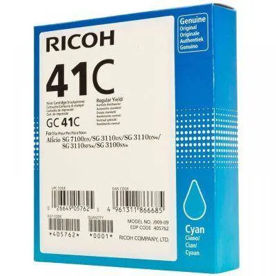 Żel kaseta oryginalna RICOH gc41c 405762 cyan 2200 stron