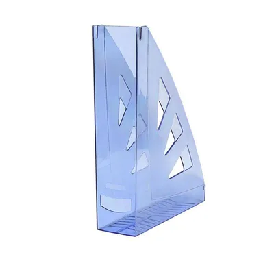 Pojemnik na czasopisma a4/70mm OFFICE PRODUCTS transparentny niebieski plastikowy ażurowy
