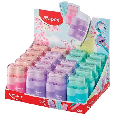 Temperówka MAPED z gumką connect pastel 2 otwory