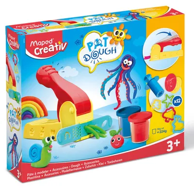 Masa plastyczna Maped Creativ 4x56g + akcesoria do wyciskania
