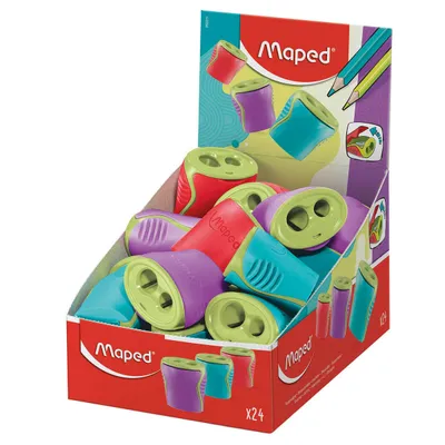 Temperówka MAPED boogy z pojemnikiem 2 otwory mix kolorów