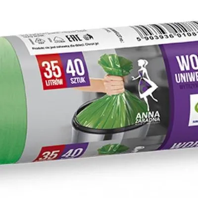 Worki uniwersalne ANNA ZARADNA zielone 35l 40szt