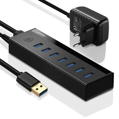 Adapter 7w1 UGREEN us219 hub usb do 7x usb 3.0 (czarny)