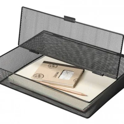 Pojemnik na czasopisma a4 Q-Connect office set zamykany czarny metalowy