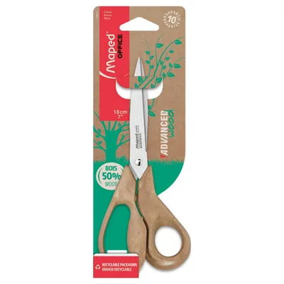 Nożyczki MAPED advanced wood 18 cm blister kartonowy