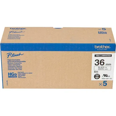 Tasiemka oryginalna czarny/białe BROTHER hge261v5 36mm x 8 m 5szt