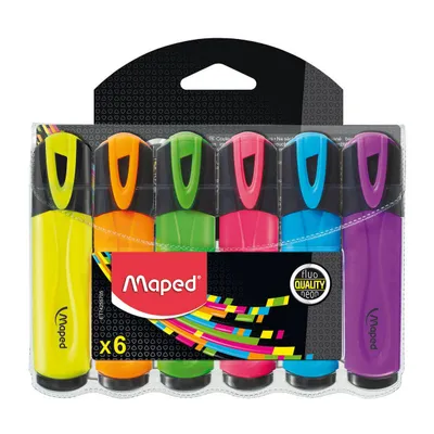 Zakreślacz MAPED fluo peps mix kolorów 6 szt etui