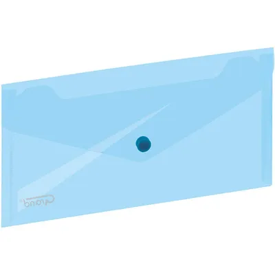 Teczka kopertowa na guzik 254x130mm Grand zp042 120-1477 transparentna niebieska pp