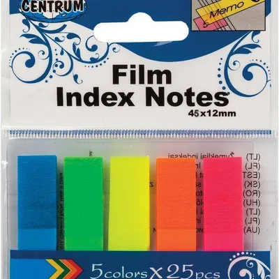 Zakładki indeksujące foliowe 44x12mm CENTRUM 80408 neon*5 25szt