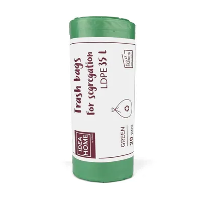 Worki na śmieci ldpe zielone 35l 20szt