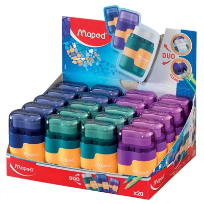 Temperówka MAPED z gumką connect kolorowa 2 otwory