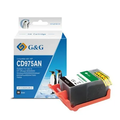 G&g kompatybilny ink / tusz z cd975ae, black, 1200s, np-h-0920xlbk(hp920xl, dla hp officejet