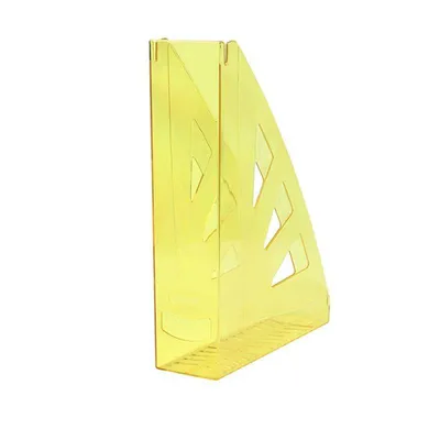 Pojemnik na czasopisma a4/70mm OFFICE PRODUCTS transparentny żółty plastikowy ażurowy