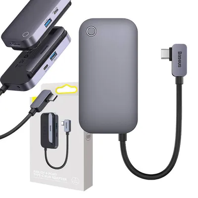 Hub 4w1 Baseus padjoy series usb-c do usb 3.0 + hdmi + usb-c pd + jack 3.5mm (szary)