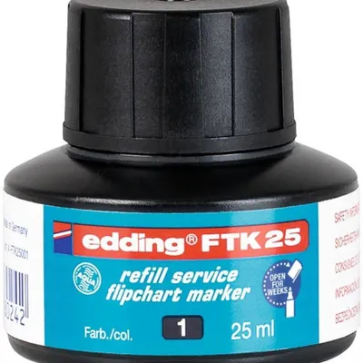 Tusz do markerów flipchart EDDING ftk 25 czarny 25ml