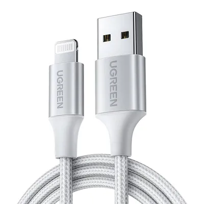 Kabel lightning do usb UGREEN 2.4a us199, 1.5m (srebrny)