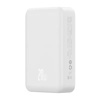 Powerbank magnetyczny Baseus magnetic mini 20000mah, usb-c 20w magsafe (biały)