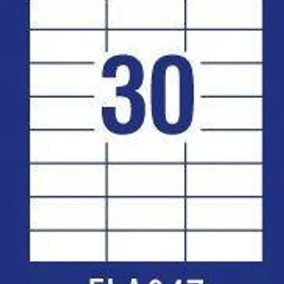 Etykiety samoprzylepne 70x29.7mm uniwersalne economy ela047 białe 100ark*30szt