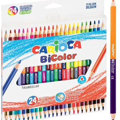Kredki ołówkowe dwustronne trójkątne Carioca 43031 bicolor 160-2215 48kol 24szt
