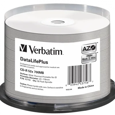 Płyta cd-r 700mb 52x VERBATIM 43756 cake 50 szt.