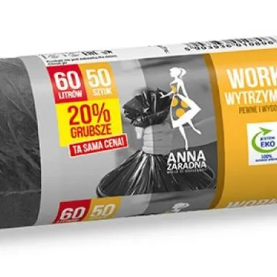 Worki 20% grubsze ANNA ZARADNA czarne 60l 50szt