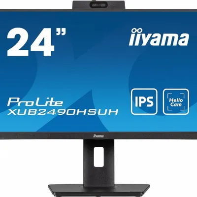 Iiyama monitor 24 cale xub2490hsuh-b1 ips,fhd,cam,mic,hdmi,dp,3xusb(3.2), 100hz,250cd,4ms,adaptive sync,flickerfree,2x2w,windows hello