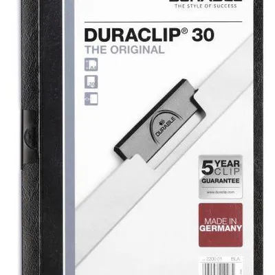 Skoroszyt zaciskowy a4 DURABLE duraclip 220001 czarny plastikowy 30 krt