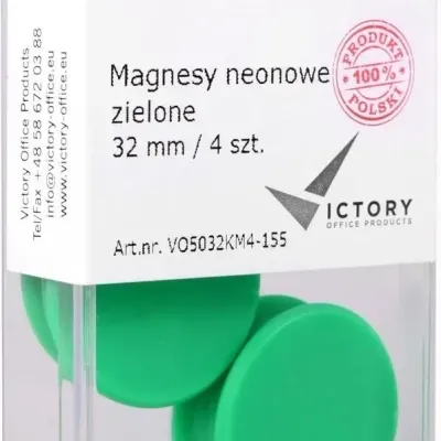 Magnesy 32mm VICTORY OFFICE PRODUCTS 5032km4-155 neonowe zielone 4szt