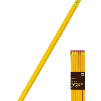Ołówek z gumką Grand gr-6602 160-1764 żółty hb 12szt