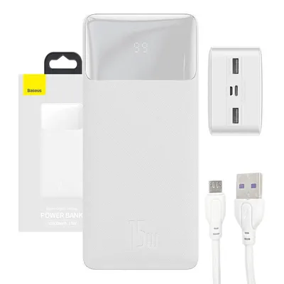 Powerbank Baseus bipow 30000mah, 2xusb, usb-c, 15w (biały)