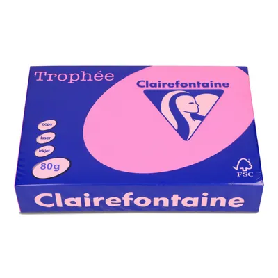 Papier ksero kolor a4 TROPHEE różowy fluorescencyjny 80g 500 ark