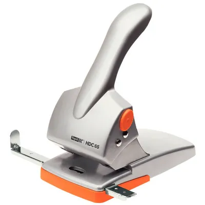 Dziurkacz RAPID fashion hdc65 srebrny, pomarańczowy 65 kartek 2 otw. 80 mm