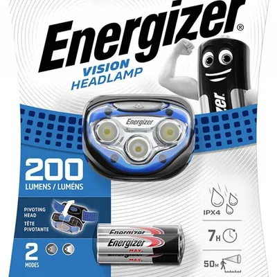 Latarka czołowa ENERGIZER headlight vision niebieska + 3szt. baterii aaa